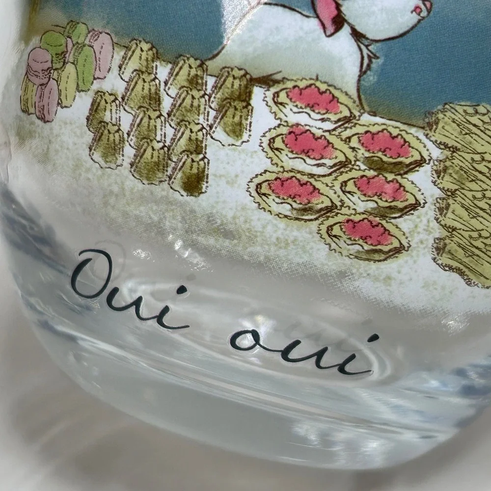 Disney Aristocats Marie Paris Tumbler Wine Glass Gold Rim Parisian‎ Patisserie